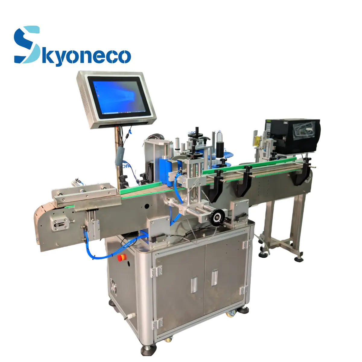 SKYONE-0065D-P Automatic Labeling Machine with Printer for Bottles,Cans,Wines