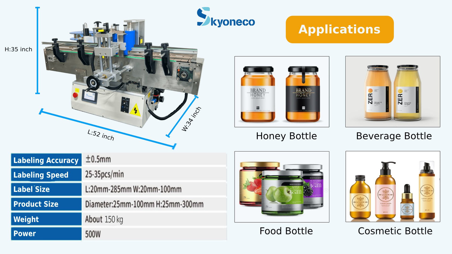 SKYONE-880ZD Desktop Automatic Labeling Machine for Bottles Labeling Bottle Machine