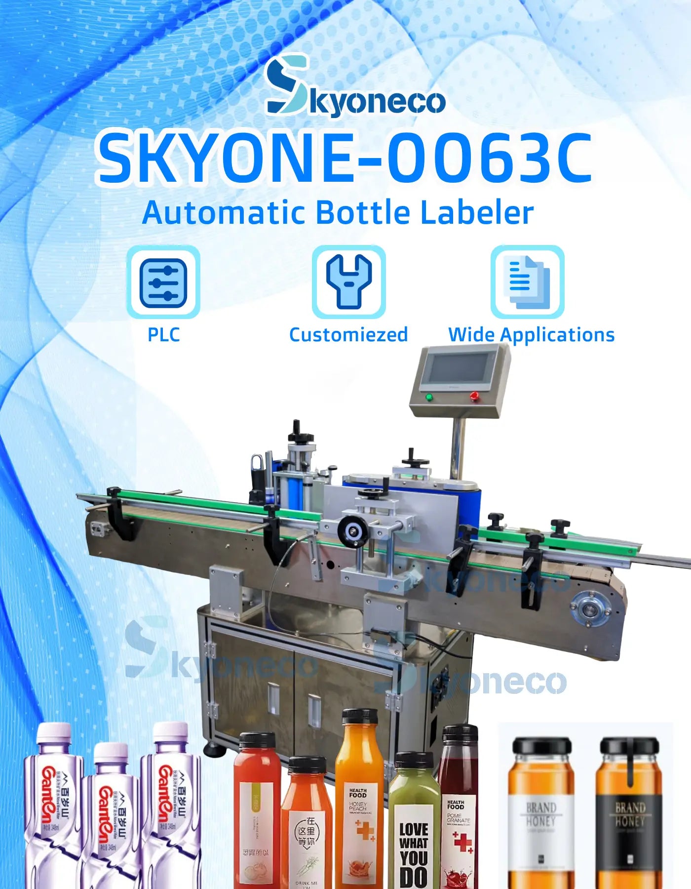 SKYONE-0063C Automatic Labeling Machine for Bottles