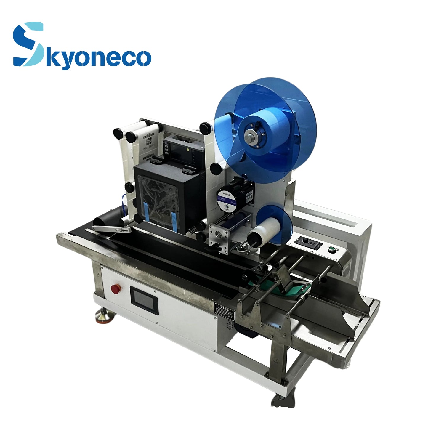 SKYONE-890FK-P Desktop Automatic Pouch Bag Labeling Machine with Printer Flat Surface